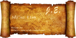Jász Elek névjegykártya