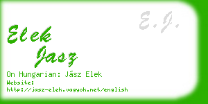 elek jasz business card